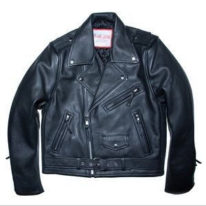 Classic Black Leather Biker Jacket -